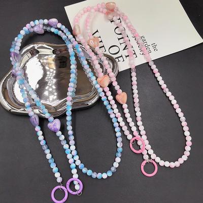 Cordino da Polso a Catena con Perline Love: Elegante regalo per donne con ciondolo di perla. Perfetto per tenere il telefono a portata di mano!