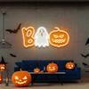 Halloween Pumpkin Neon Light Sign Printed Decorative Lamp for Holiday Party and Home Decor