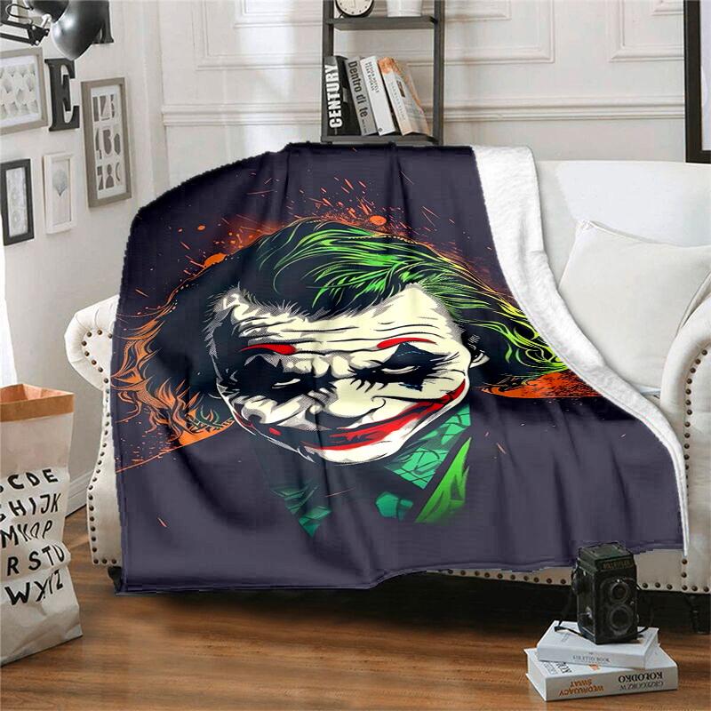 1pc Joker Artwork Illustration Cartoon Blanket,Portable Throw for Travel & Camping, All Season Cozy Blanket,Ideal Gift