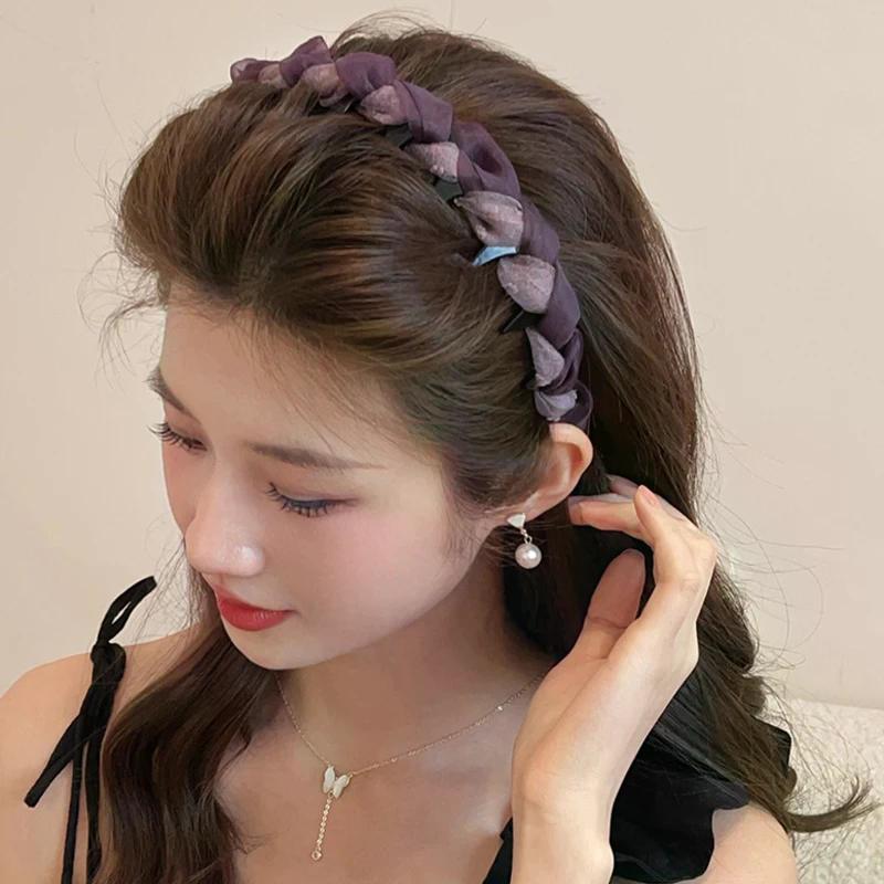 1pcs French Temperament Mesh Headband Korean Non-slip Face Washing Headband Hairpin