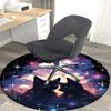 1pc Anime Design Round Carpet Office Chair Mat, Non Slip Rug for Home Decor, Living Room, Bedroom