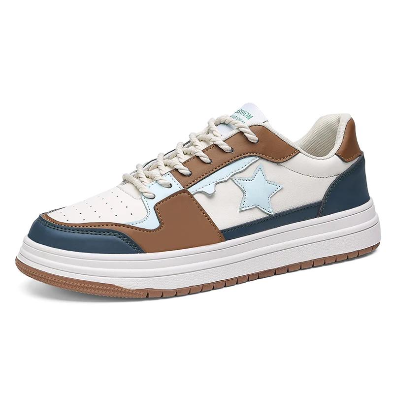 Legitimate Leather Round Foot Men Cheap Original Shoes Casual All For Tourism Spring Autumn Sneakers Sports Fitness Tenid