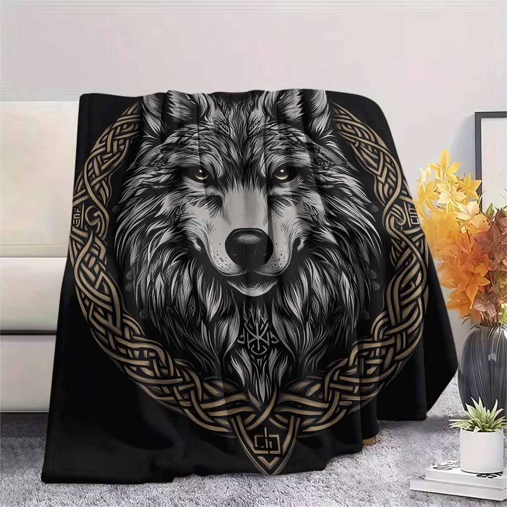 

Wolf Print Flannel Blanket, High quality Comfortable for All Seasons, Home Decor, Warmth and Comfort, Perfect for Christmas Gifts 80cm x 120cm
