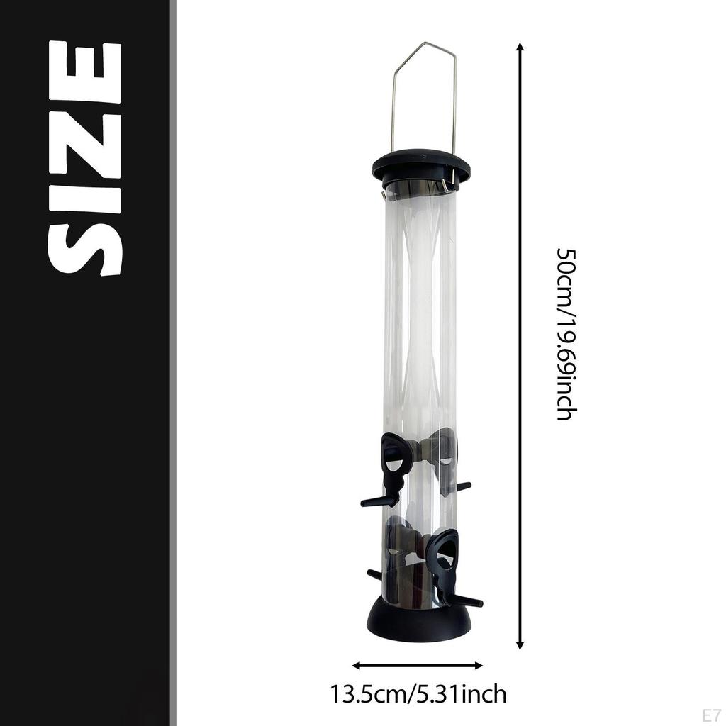 Tube Bird Feeders for Outdoors Hanging Feeding Station with Hanger Birdfeeder Balcony