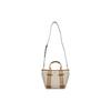 Michael Kors Maeve Classic Commuter Fashion Monogram Color Block Tote Bag Small Women Handbags Vanilla-White Acorn-Brown 30T2G5VT1B-149
