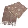 M78237 Fringe Monogram Jacquard Wool LV Essential Shine Scarf Pink Wool Women Used