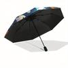 Halloween Ghostly Fun PlateUmbrella, Portable 3-Fold Compact Umbrella,Christmas Gift ES376