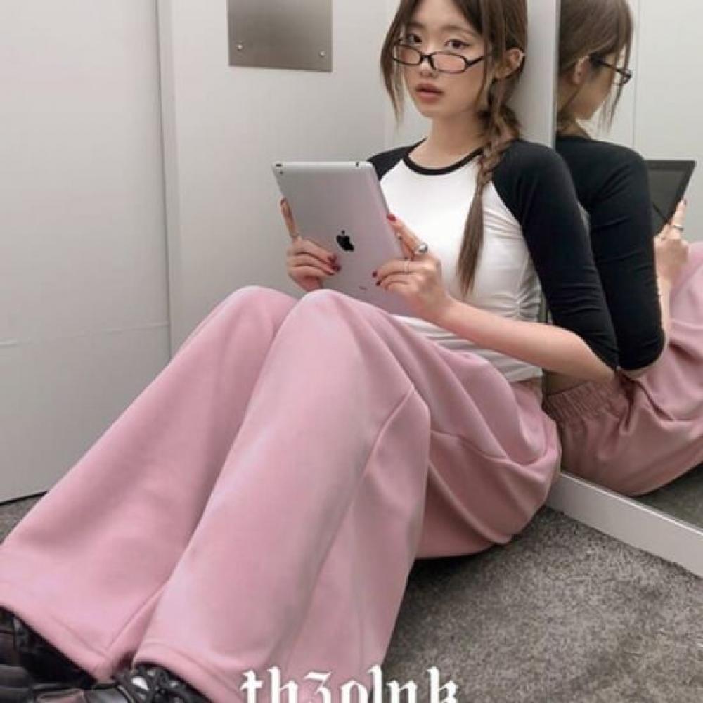 The Pink Gid Banding Wide Training Pants