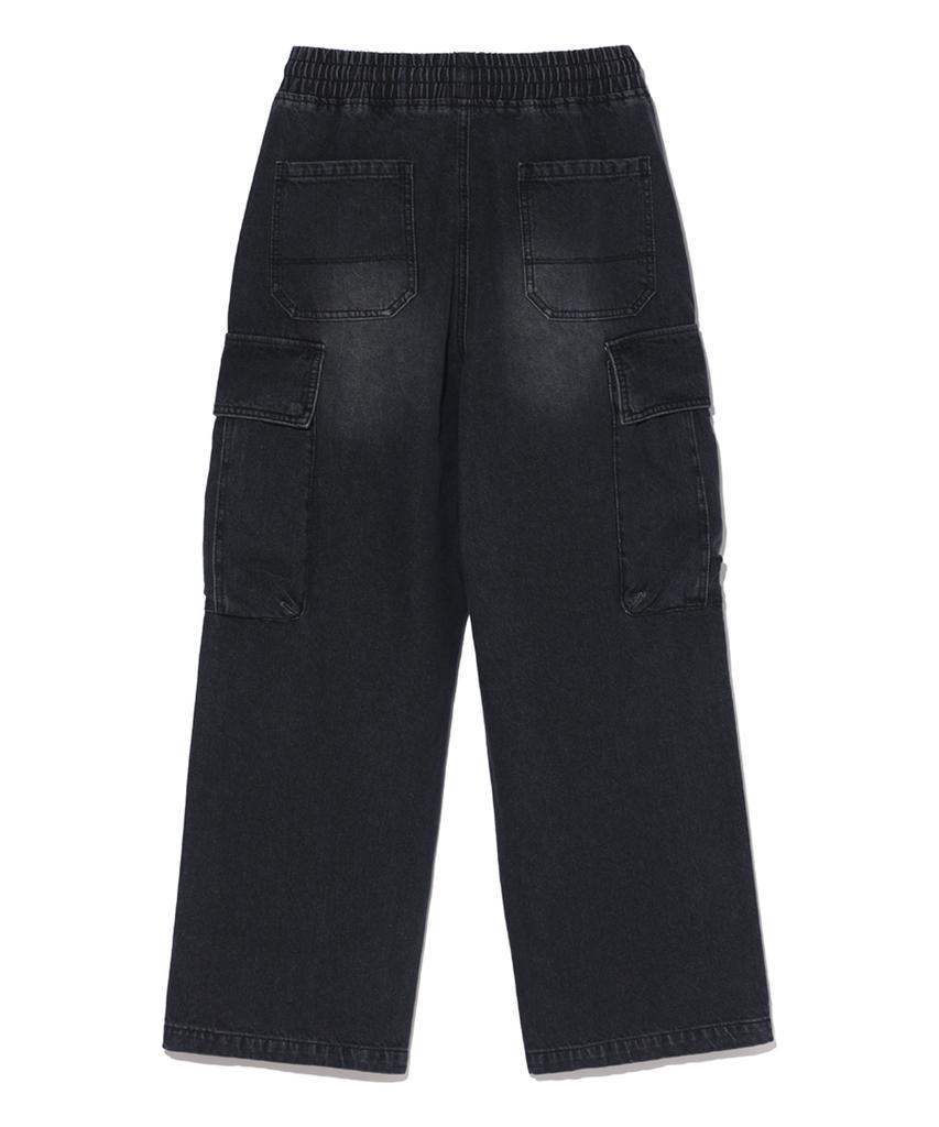 RAYFIKERS Cargo Parachute Elastic Denim Pants Mq6Du164_Black