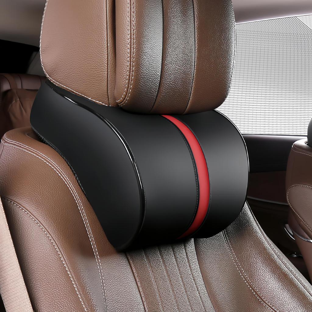 Car Leather Headrest Lumbar Cushion Memory Foam Neck Pillow Lumbar Pillow Car Lumbar Headrest Memory Foam Core