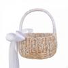 Flower Girl Basket Wicker with Handle Woven for Wedding Ceremonies, Weddings, Aisle Decor