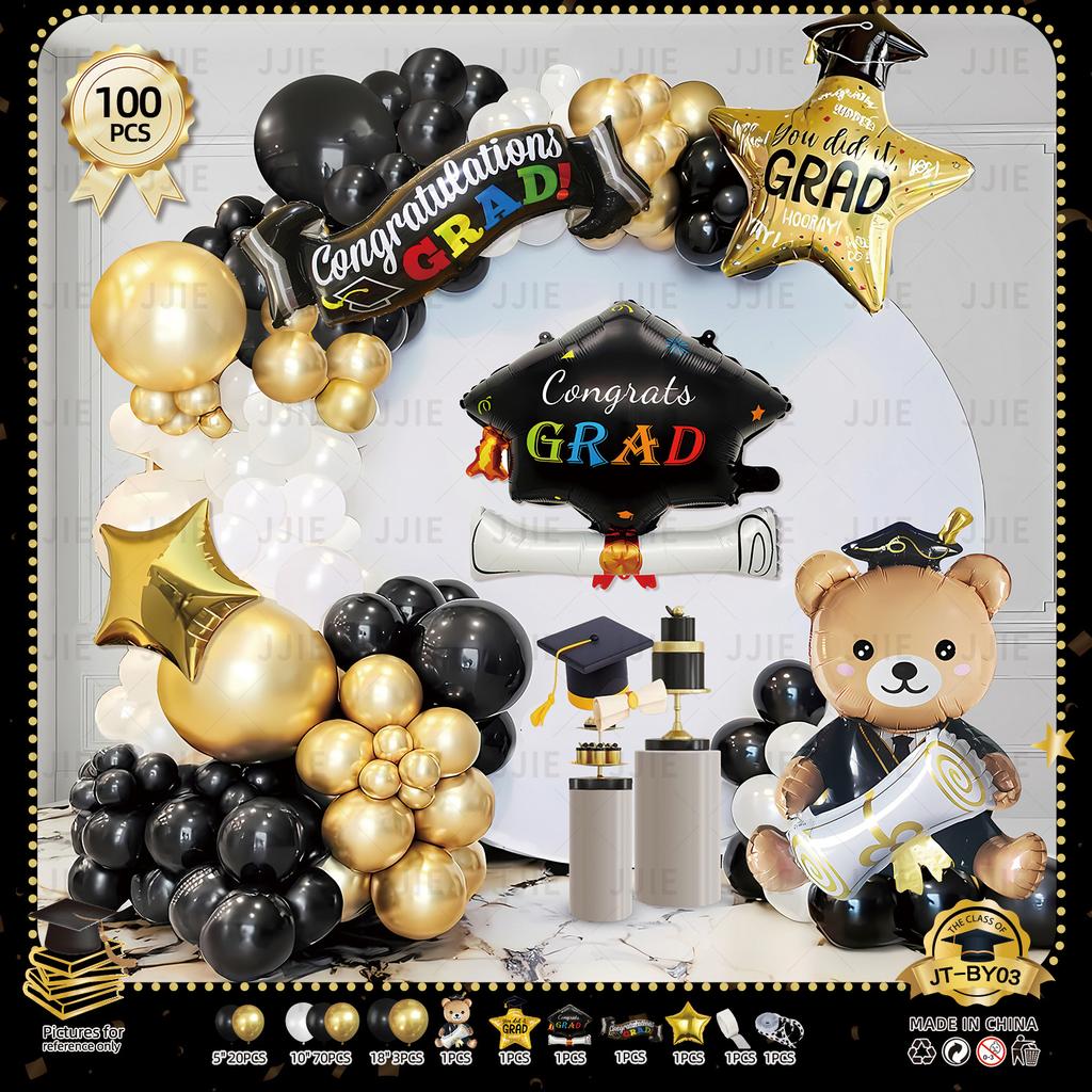 Graduation Party Decoration Balloon Graduation Season Decoration Doctor Hat Cartoon Aluminum Film Balloon Graduation Celebration Set