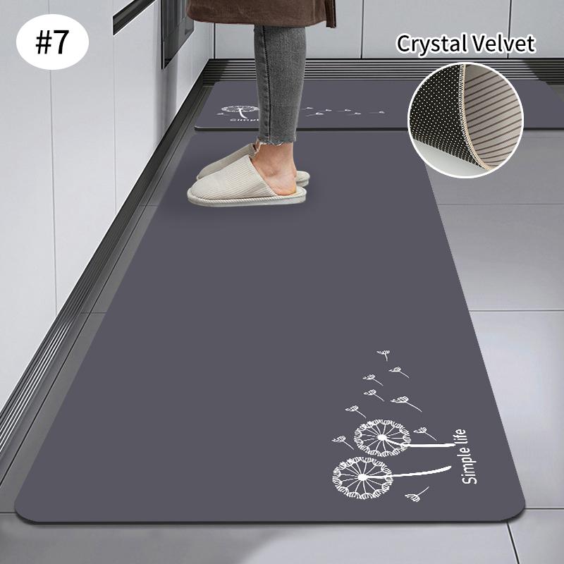Classic Kitchen Mat Foot Mats Long Area Rugs Bathroom Entrance Doormat Crystal Velvet Carpet Anti Slip Foot Mats Bedroom Doormat