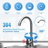 Bymaocar Commercial Stainless Steel Kitchen Prep & Work Table Sink W/ Faucet,3-Layer Double Bowls Sink for Garages,Laundry Rooms