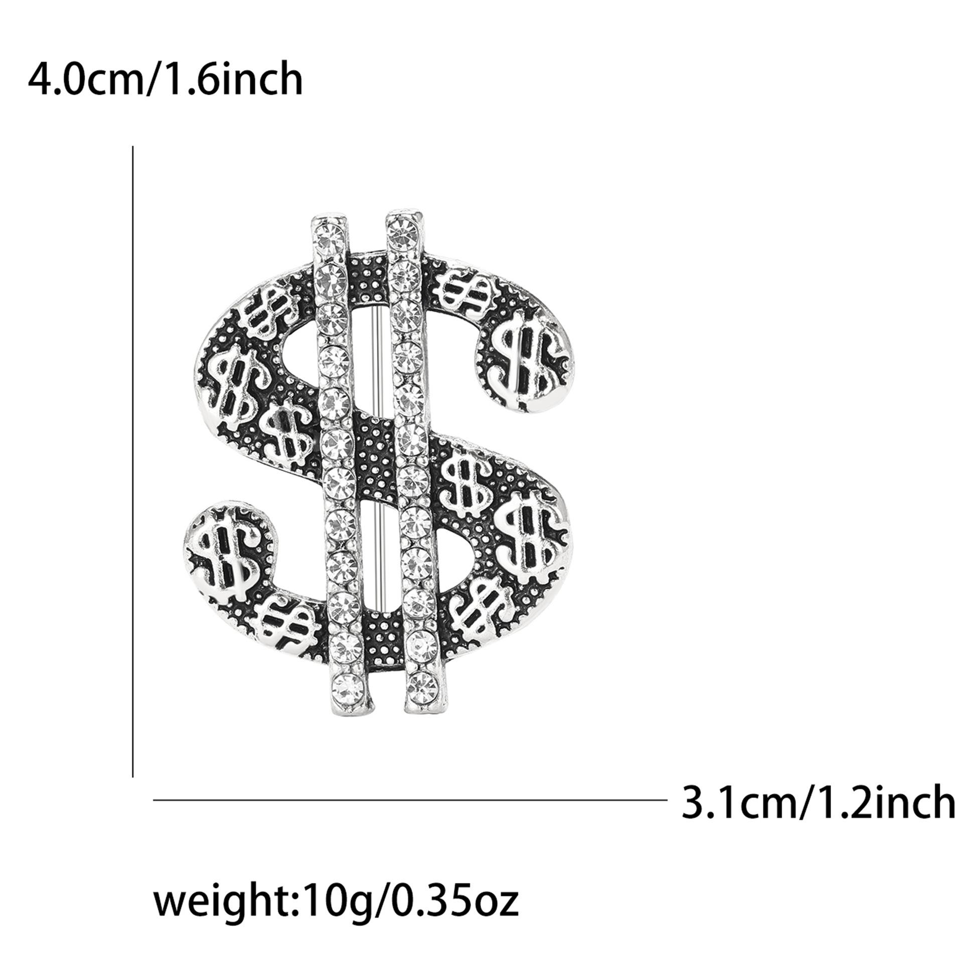 

Хип-хоп креативный сплав знак доллара брошь индивидуальный тренд мужской костюм пальто корсаж аксессуары булавка