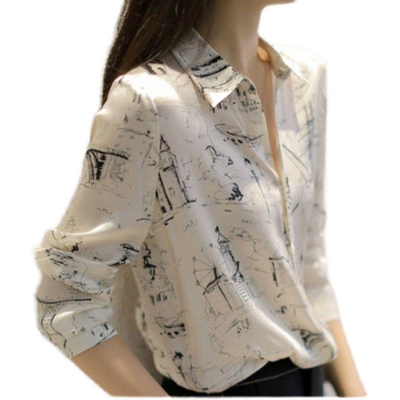 

Динамичная рубашка из шелка Girdear Женский топ 2025 Весенне-осенняя одежда Новое поступление Оригинальные товары Рубашка с длинными рукавами из набивного шелка-тутового шелкопряда White M(45.00kg -52.50kg Wear)