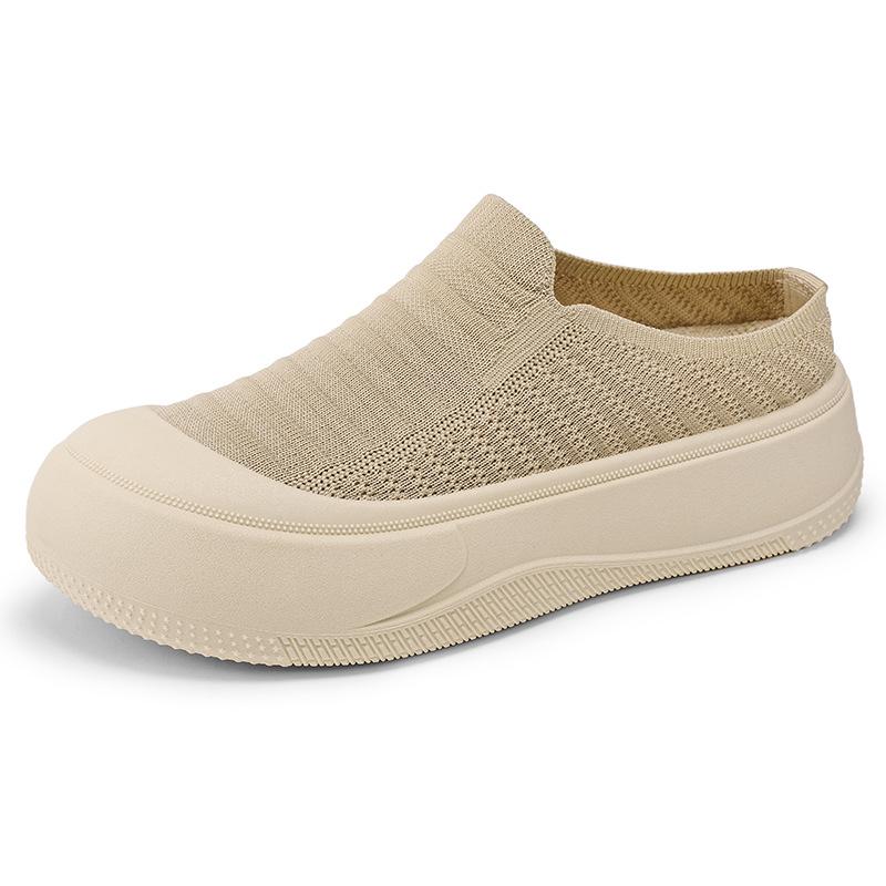 Women's Summer Thick-Soled Comfortable Lazy Shoes - Fashionable Versatile Height-Increasing Closed-Toe Slippers