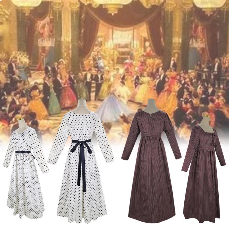 Vintage Polka Dot Halloween Costume Dress For Women Stage Performance