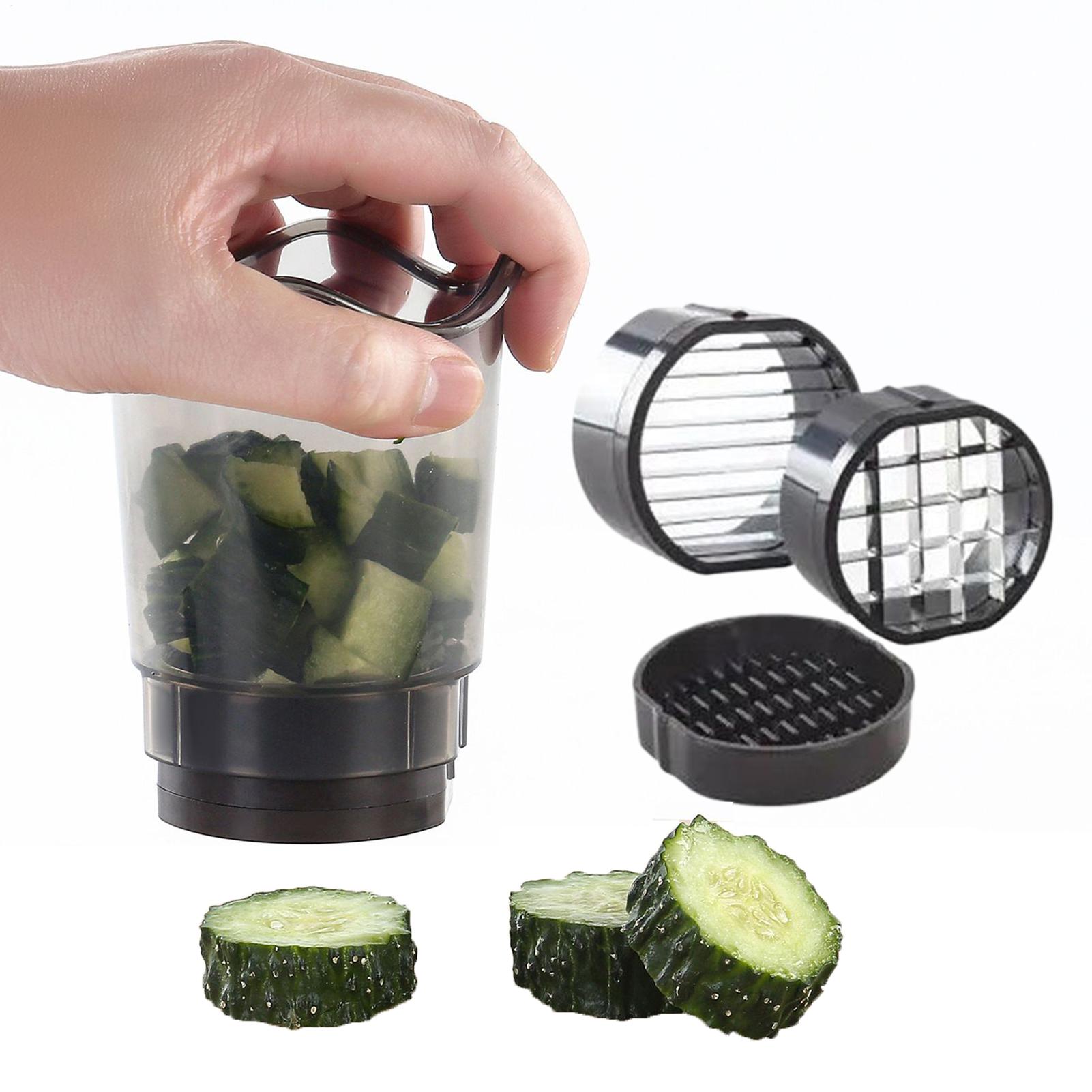 

Stainless Steel Slicing Cups With Push Plate Fruit And Vegetable Food Quick Slicer Quick Making Salad Kitchen Slicing Gadgets CHINA