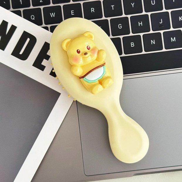 

Adorable Bear Cushion Airbag Comb - Soft, Girly, Heart-Shaped, Portable, Mini Folding Hairbrush