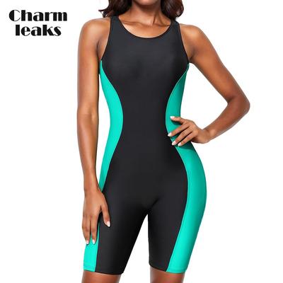 Einteiliger Badeanzug für Damen, Sport, Boyleg-Badeanzug, knielange Badebekleidung