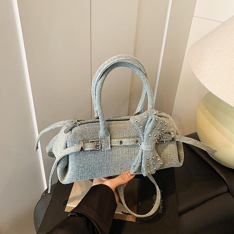 IELGY All-Match Cross-Body Denim Bag Portable Pillow Bag