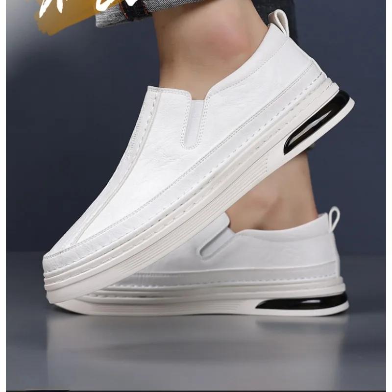 Fashion 2024 Spring Autumn Soft Leather Business Man Shoes British Fashion Designer New Slip-on Casual Men's Shoes Sneakers Male