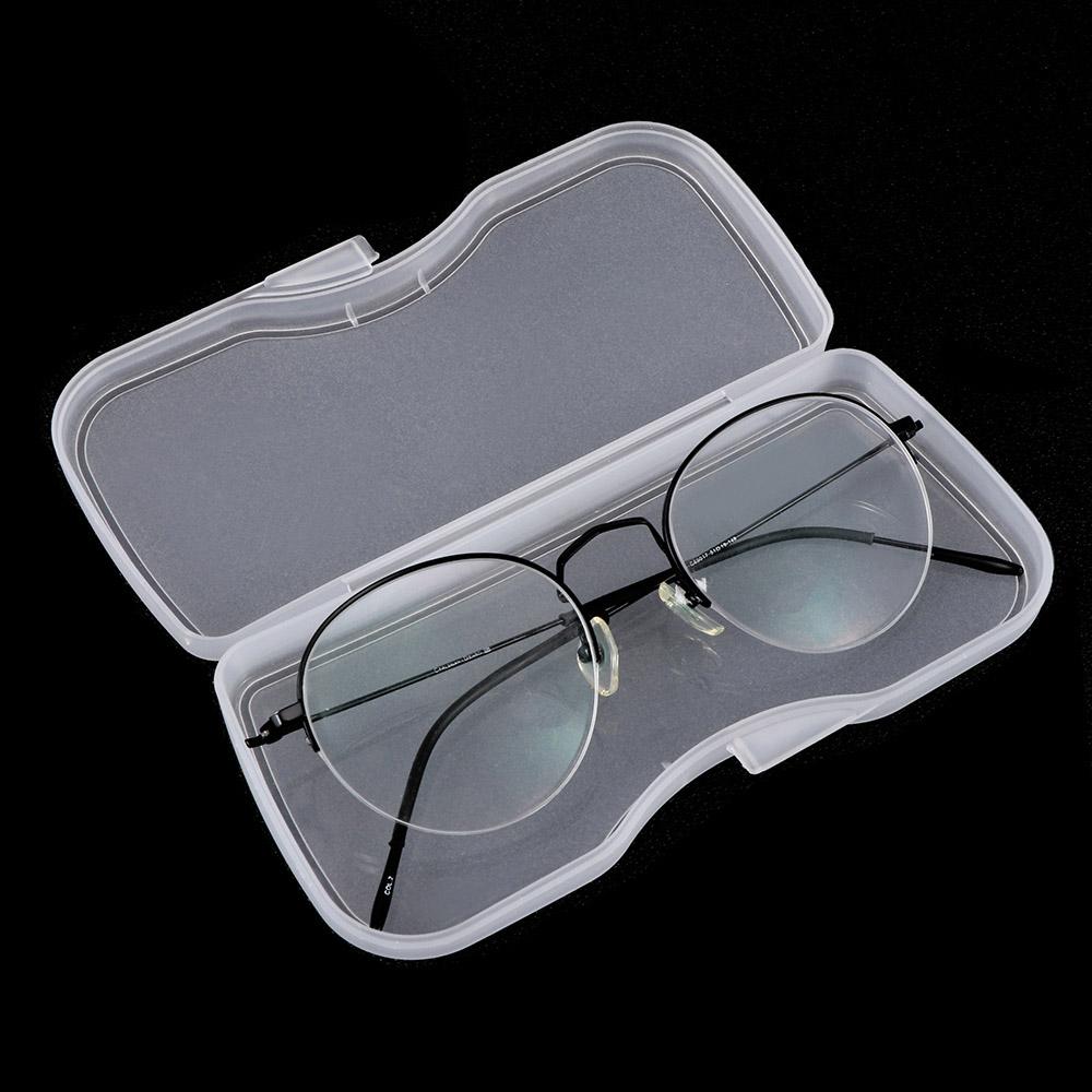 PVC Plastic Portable White Polarized Sunglasses Clip Hard Box Eyewear Accessories Glasses Case