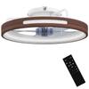 Ventilateur de Plafond avec Lumière LED 40 W Moteur CC Réversible Télécommande 6 Vitesses 3 Couleurs Minuterie Teck