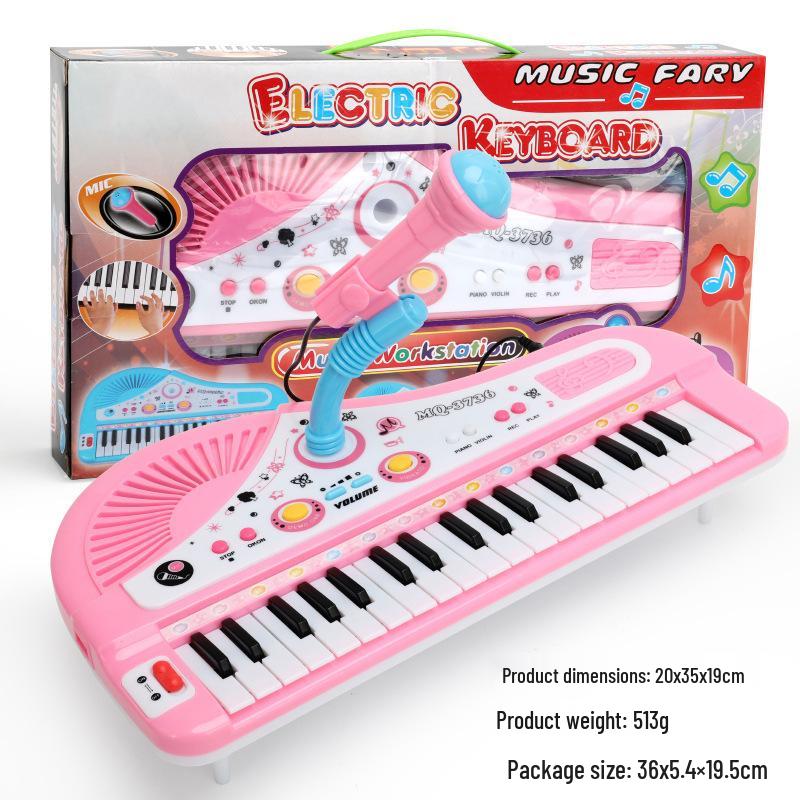 37-Key Children's Electronic Keyboard with Microphone - Early Education Musical Instrument