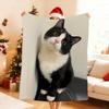 Kawaii black white cat pattern Blanket Soft Throw Blanket for Home Bedroom Bed Sofa Picnic Travel Office Rest Cover Blanket Gift