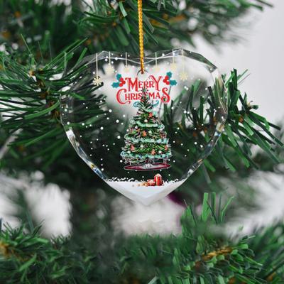 Weihnachtsschmuck, transparenter Acryl-Herzanhänger zum Aufhängen, langlebiges Winterfest-Zubehör für Baumdekoration, Heimpartys, DIY-Geschenke