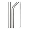 Black Reusable Metal Drinking Straws Stainless Steel Sturdy Bent Straight Drinking Straw with Cleaning Brush Bar Party Accessory