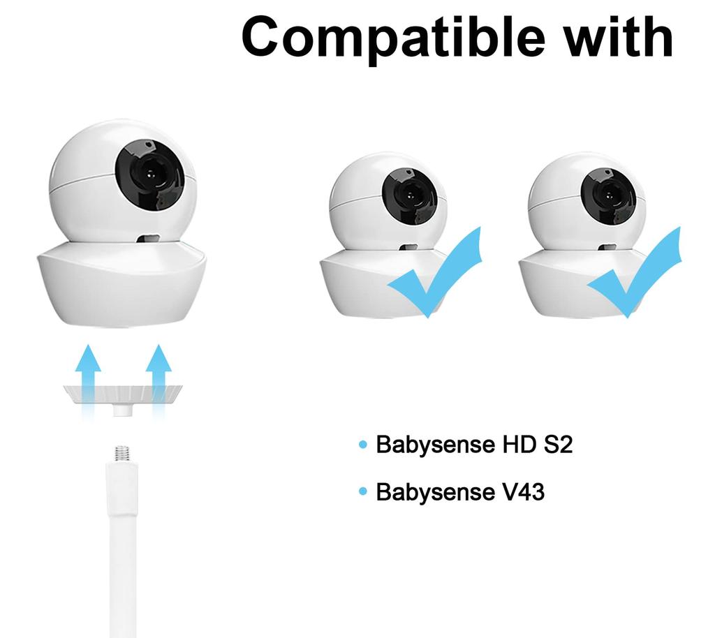 AOZTSUN Baby Monitor Mount, Compatible with Babysense HD S2/V43 Monitor and Other Baby Monitors, 1/4" Screw Hole, 15.7-inch Flexible Clip Clamp Mount,