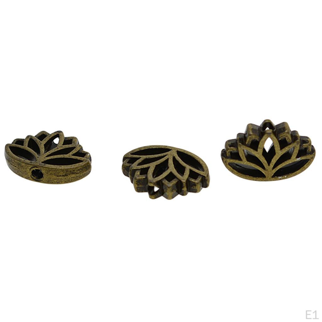 30x Retro Hollow Out Buddha Spacer Beads Lotus Flower Jewelry Kids -