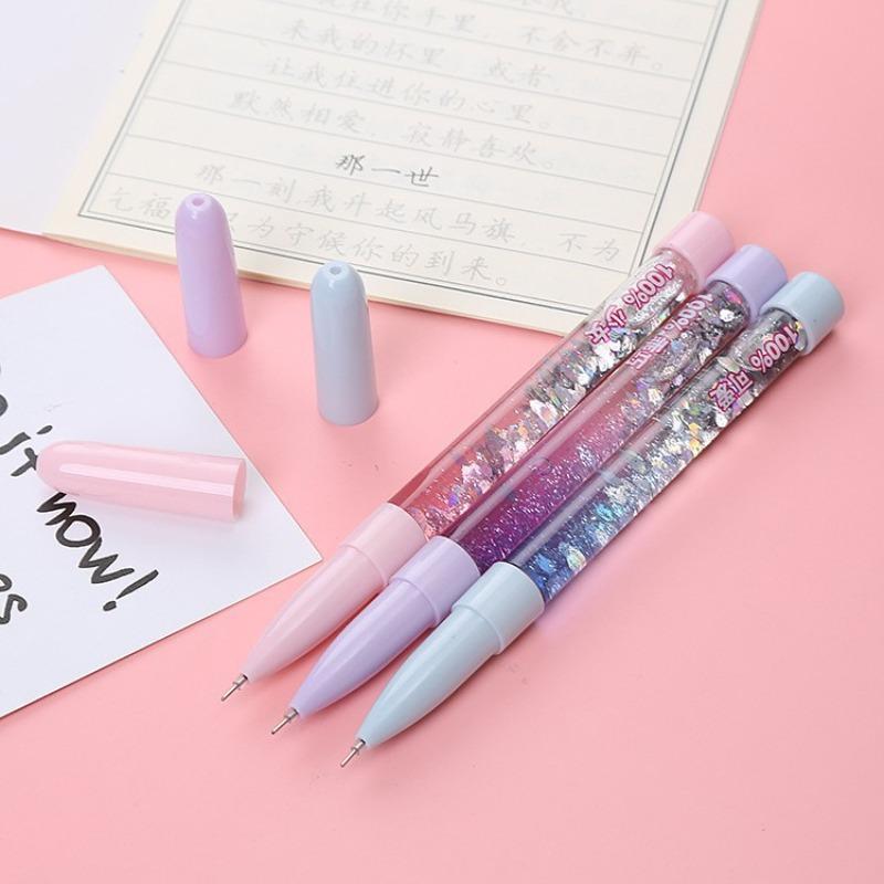 2Pcs Cute 0.5mm Ballpoint Pen luxury Drift Sand Glitter Crystal MultiColor Creative Ball Gift School Office Supplies