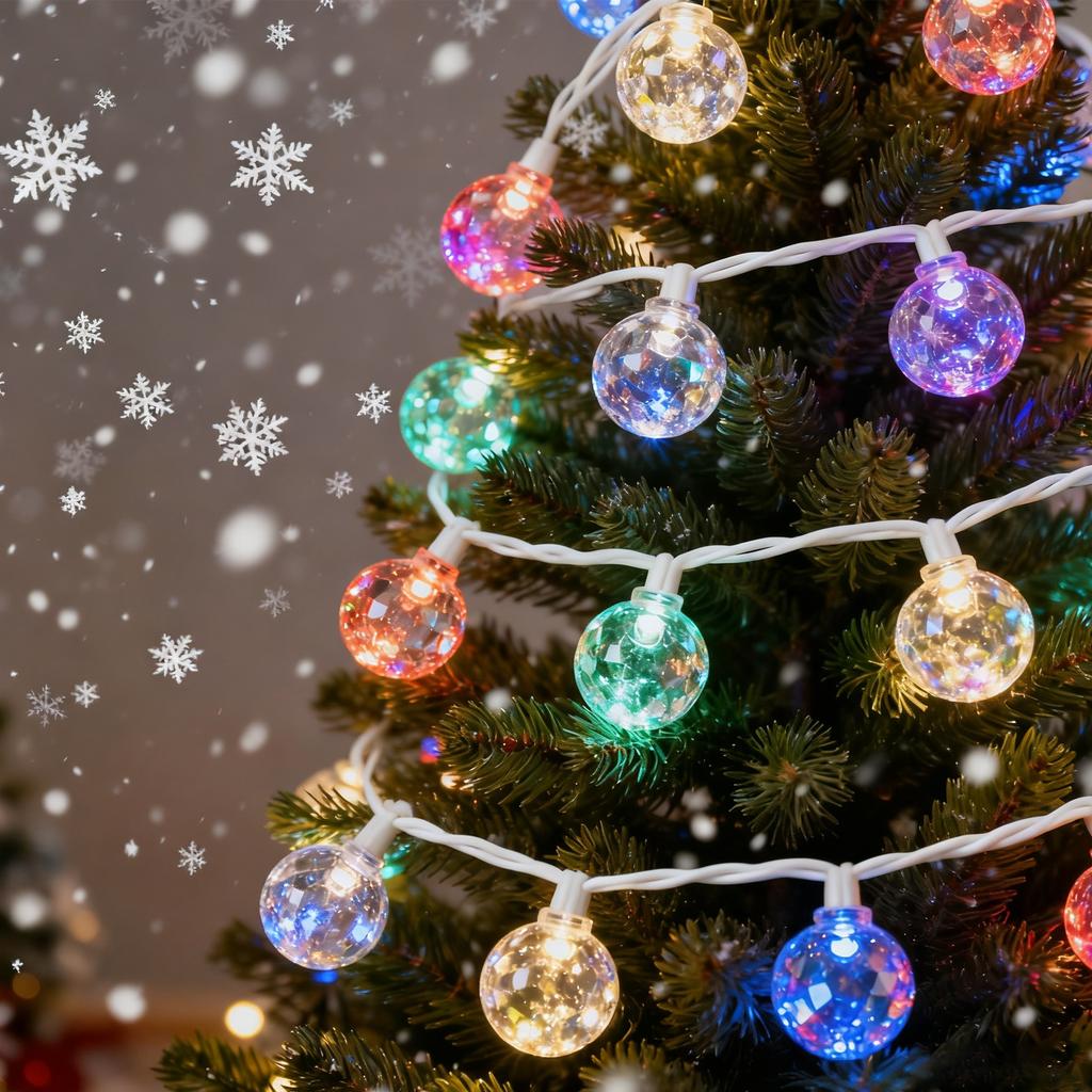 Globe String Lights Battery Powered Type Colored IP66 Waterproof LED Bulb String Lights for Christmas Holiday Decorations