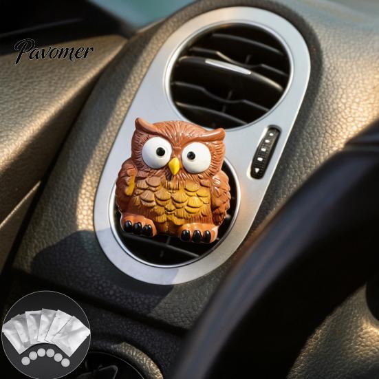 Mini Car Ornament for Air Vent Cute Animal Clip Freshener with Aroma Pad, Resin Lion Interior Decoration Leopard Deer Owl Dashboard Ornament,