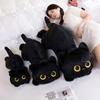 Cute Lying Down Black Cat Doll Throw Pillow Doll Boys and Girls Sleeping with Legs Long Cat Doll Plush Toy