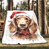 1pc Christmas dog Outdoor Soft Polyester Flannel Throw Blanket Versatile for All Seasons , Soft , Cozy , Warm All Season Quilted Throw ,