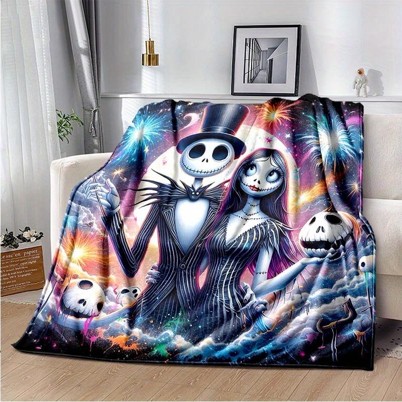 1pc The Nightmare Before Christmas Printing Blanket - Soft, All-Season Throw for Living Room, Bedroom,Personalized Gift with Adorable Cartoon Design
