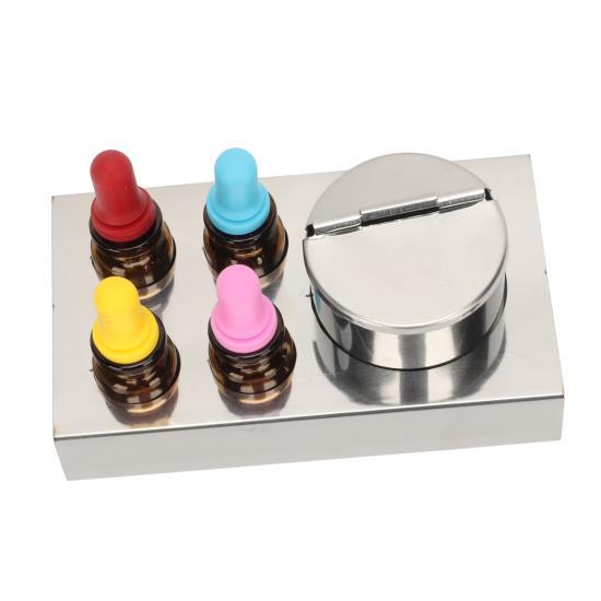 6pcs Dental Medicine Drop Bottle 10ml Amber Glass Tincture Dropper Bottles with Stainless Steel Holder 