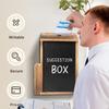 Wooden Mailbox Featuring Detachable Chalk Panel And Security Mechanism For Donations Feedback Office School Church