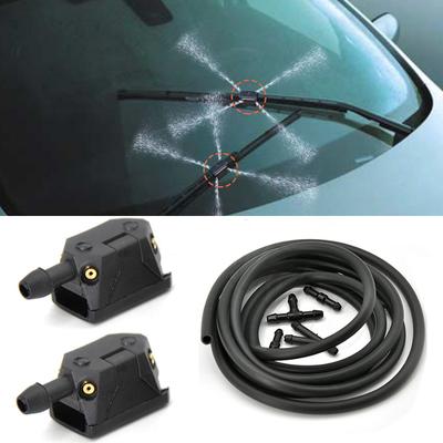 Car Windshield Wiper Blade Washer Spray Nozzle Adjustable 4-Way Spout Upgrade Installed On 8mm / 9mm Arm Car Accessories