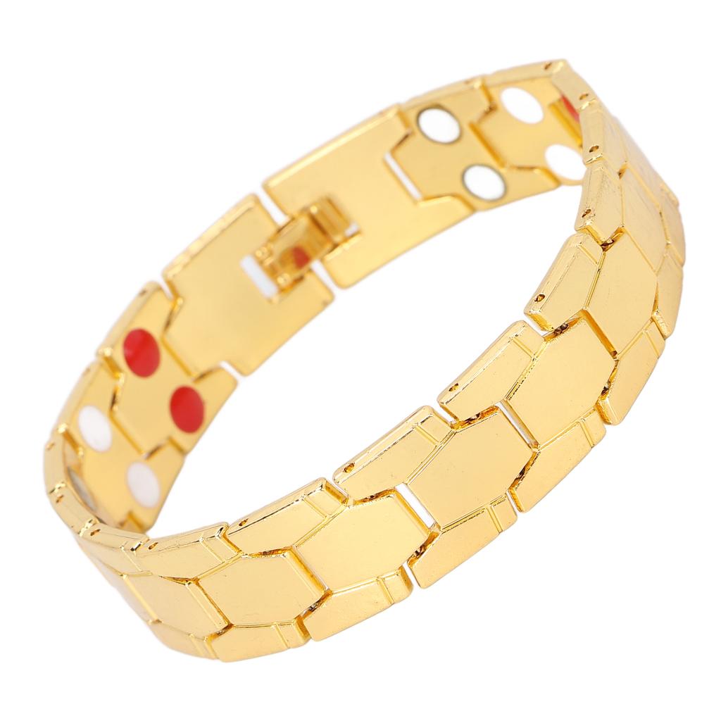 Magnet Therapy Bracelet Hexagon Design Improve Sleep Stylish Widen Titanium Steel Bracelets Jewelry
