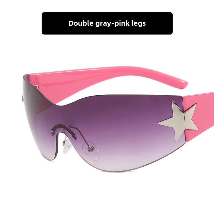 Frameless Pentagram Aviator Sunglasses: 2022 Y2K Spicy Girl Sunshades