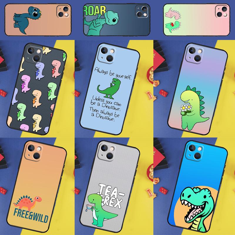 Cute Dinosaur Tea-Rex Phone Case For iPhone 16 Pro Max 11 12 13 14 15 Pro Max Mini XR 15 16 Plus 16e Cover Shell