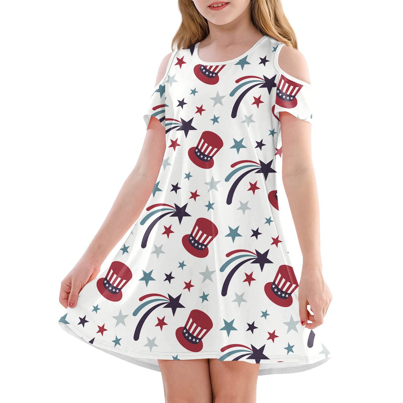 

Платье А-силуэта для девочек - летнее повседневное платье без рукавов для малышей 150 белый