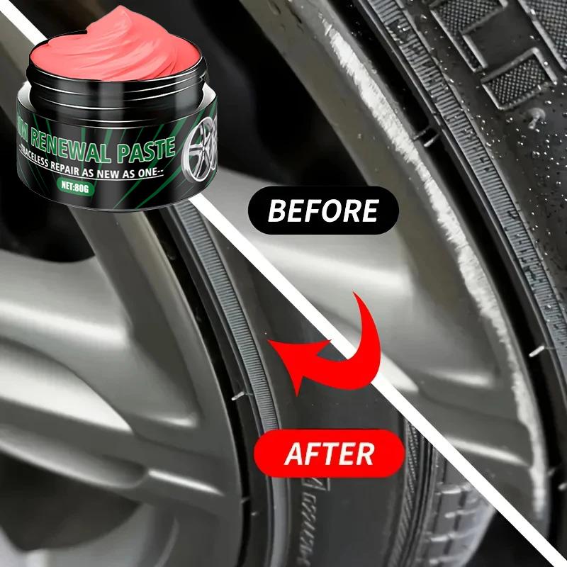 NEW Car Wheel Rim Scratch Refurbishment Paste, Tire Rim Scratch Paint Repair Paste - Black And White Silver Aluminum Alloy Rimv