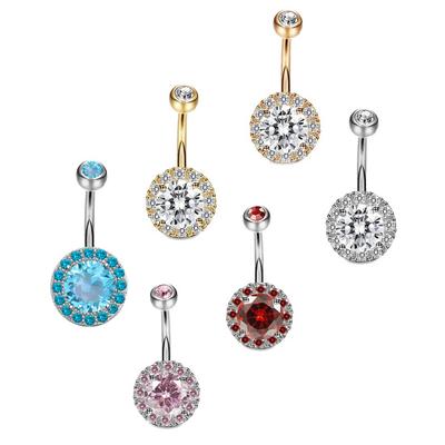 Kadın Rhinestone Kakma Yuvarlak Kolye Halter Göbek Halkası Vücut Pirsing Takı